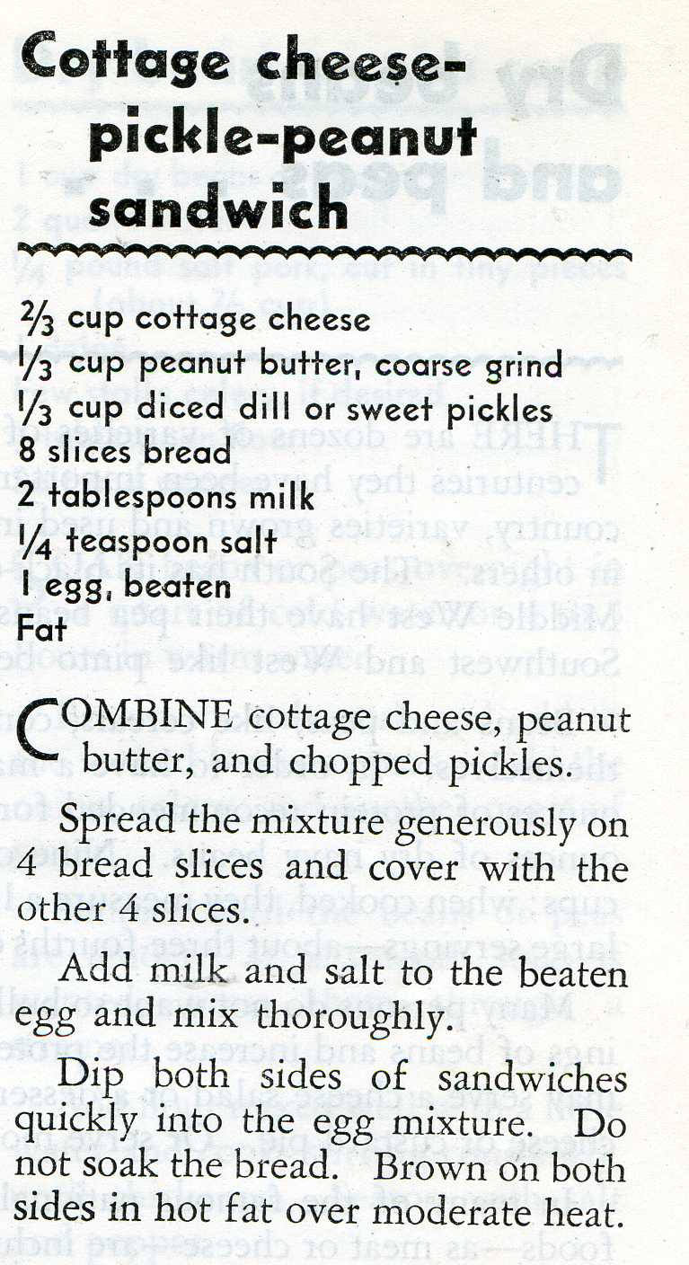 Cottage Cheese Pickle Peanut Sandwich The Mid Century Menu