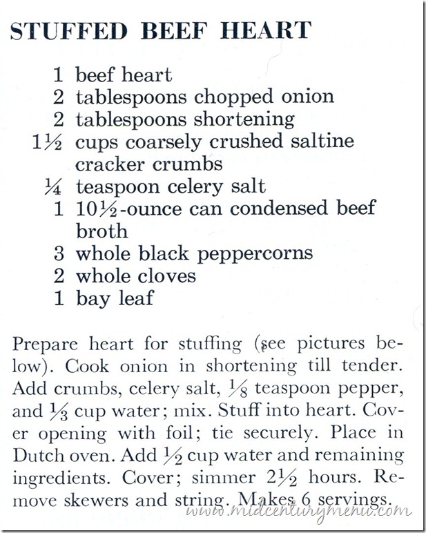 Stuffed Beef Heart 1968 The MidCentury Menu