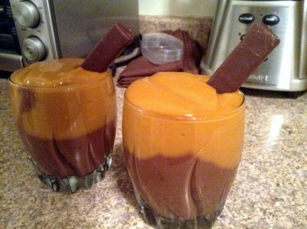I obviously had to end this little experiment with a little throw back to my sister's Jell-O pudding prowess! Butterscotch on top and chocolate on the bottom!