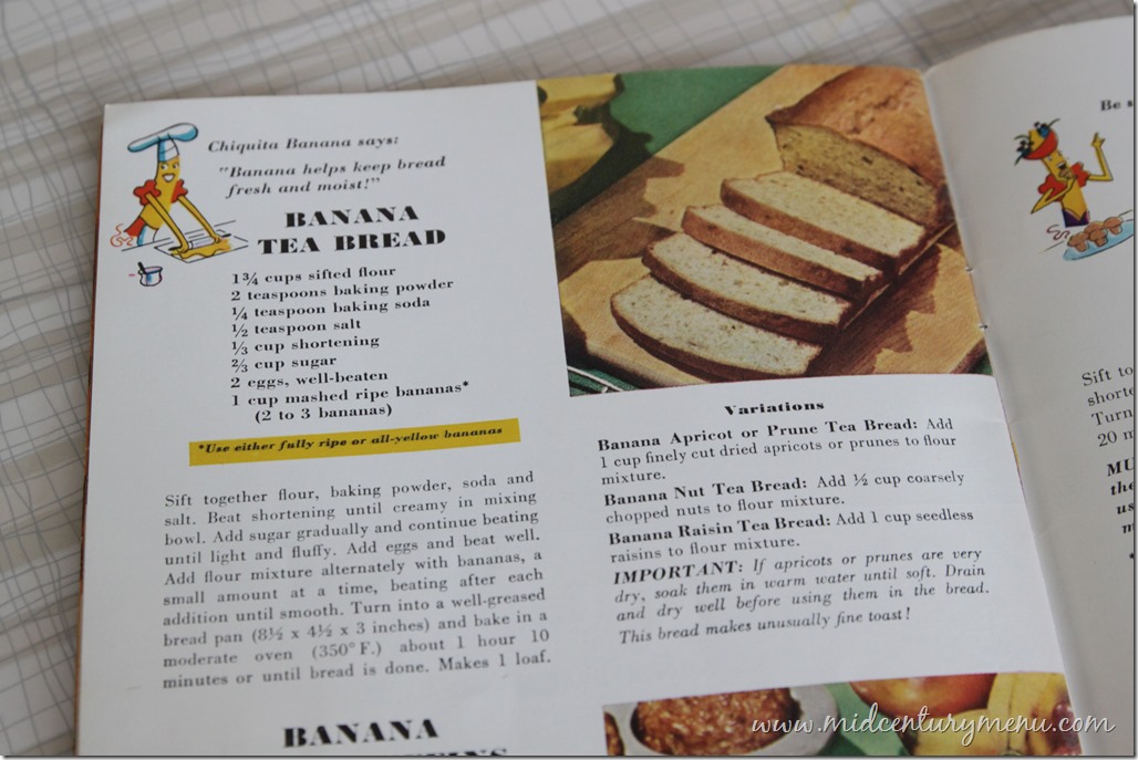 Banana Tea Bread 1947 A Vintage