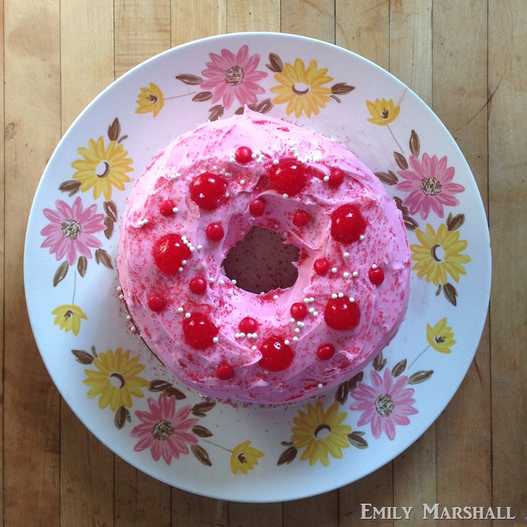 Frosted angel food cake