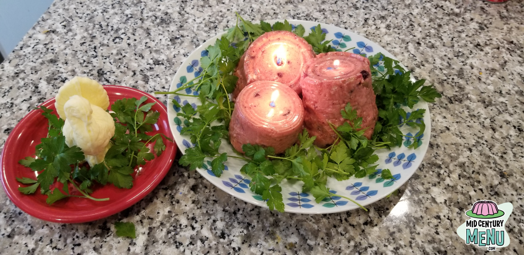 Cranberry Candle Salad - A Vintage Hellmann's Recipe Test - Mid-Century Menu
